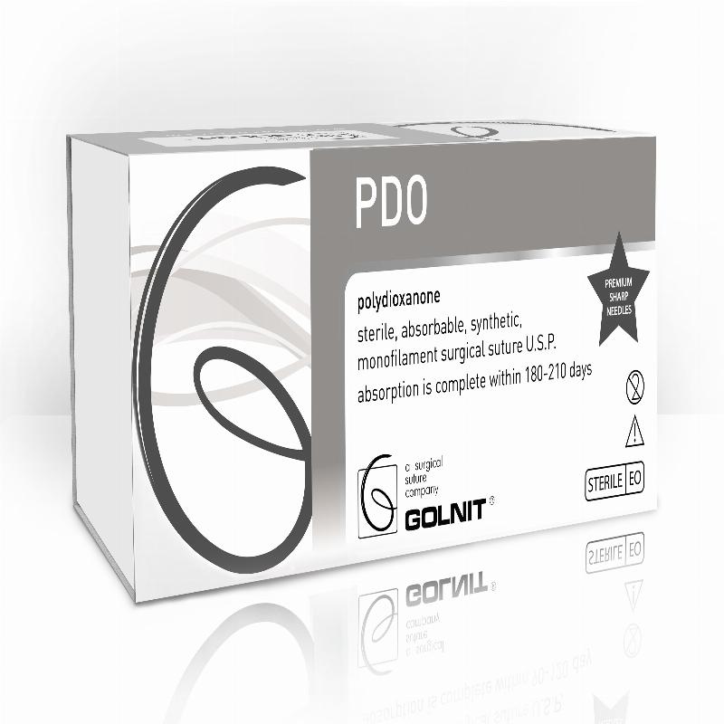 Полідіоксанон (ПДО) шовний матеріал USP(EP): 6/0 (0,7), Голка: Колюча 13мм, 1/2 кола, Одно-голкова, Нитка: 75см